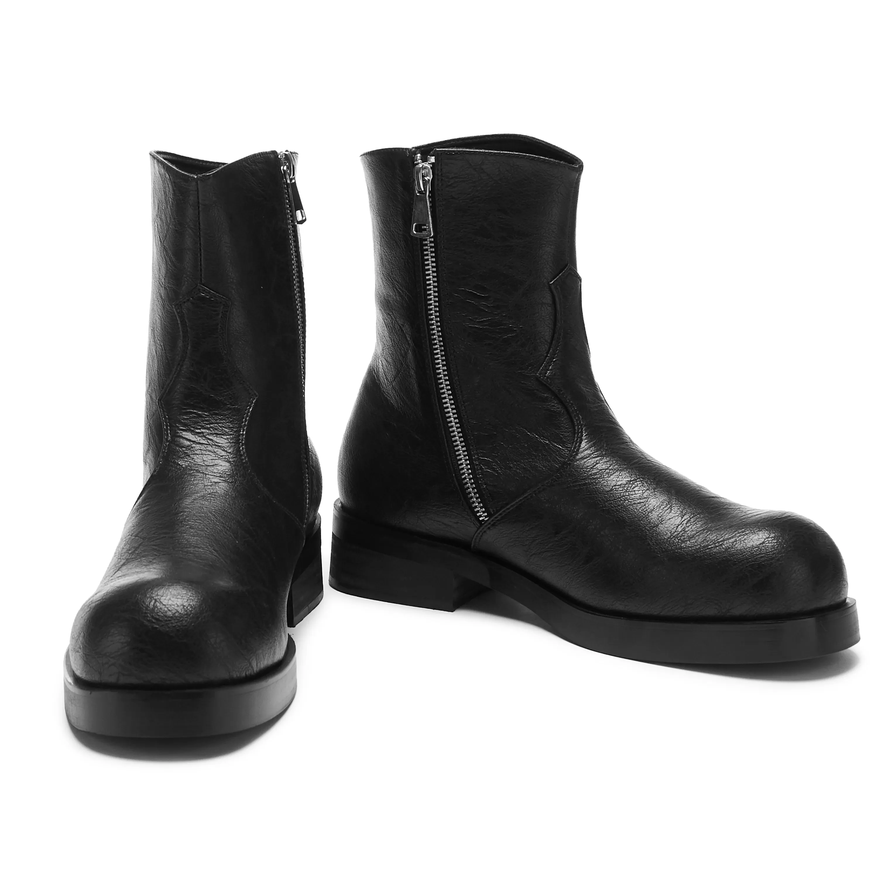 Ankle Boots | Black Boots>KOI footwear Fateless Men's Stacked Biker Boots - Vintage Black