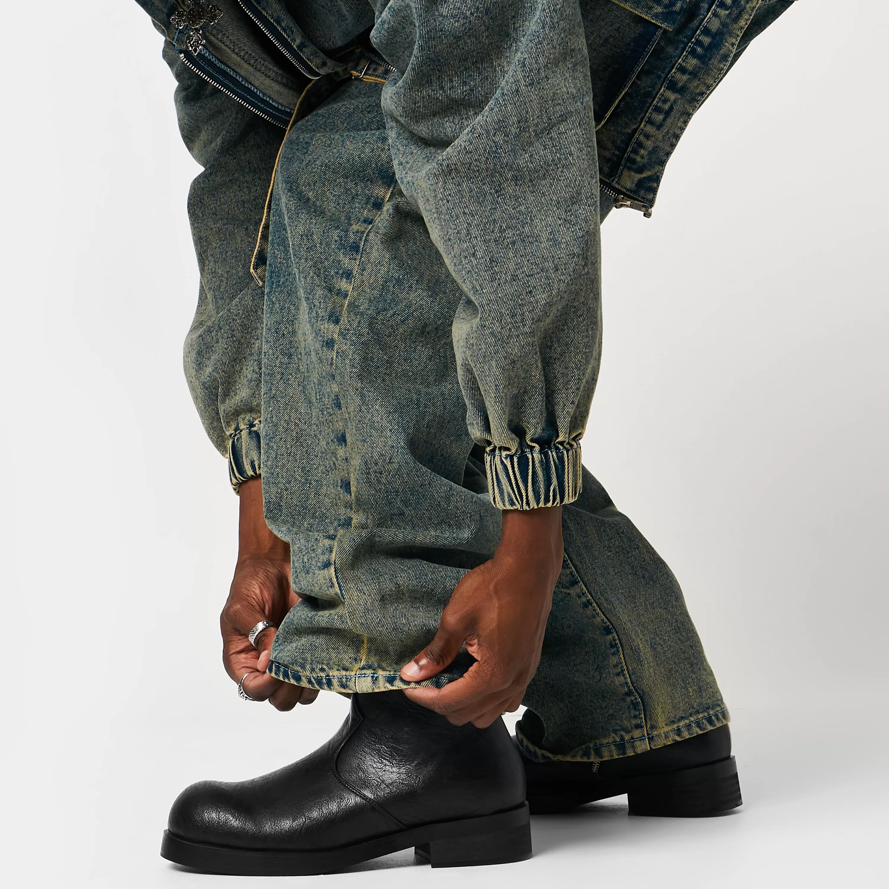 Ankle Boots | Black Boots>KOI footwear Fateless Men's Stacked Biker Boots - Vintage Black