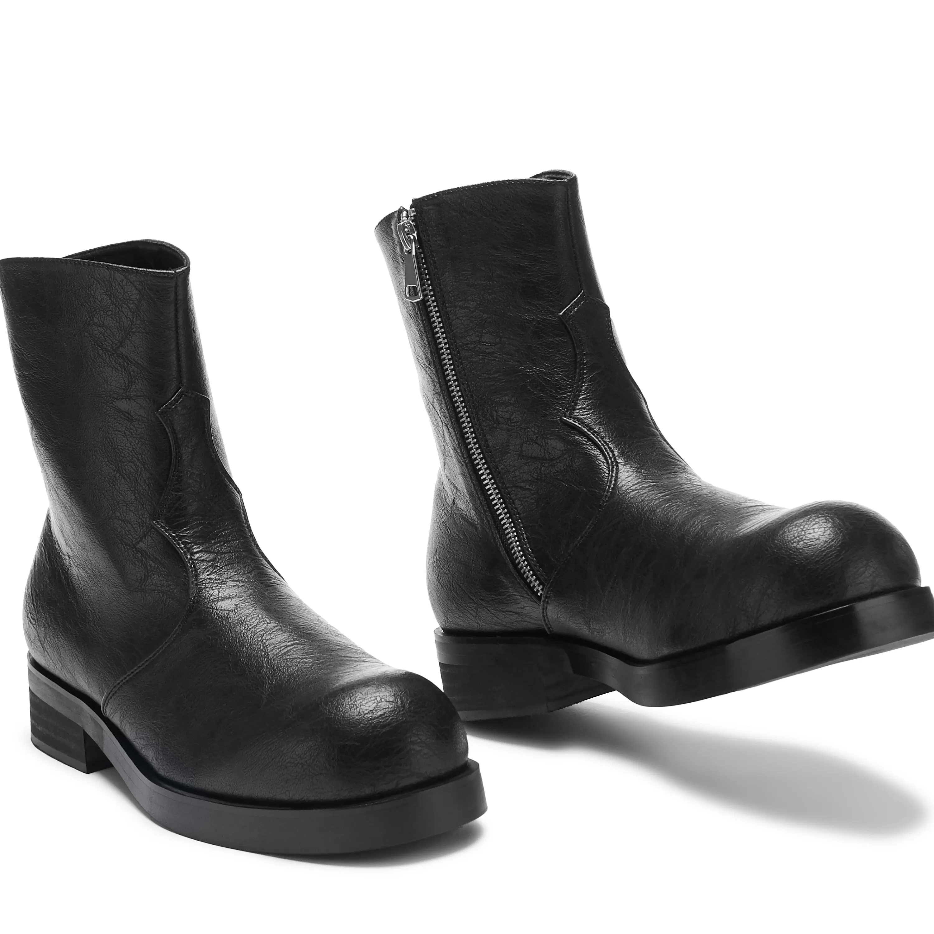 Ankle Boots | Black Boots>KOI footwear Fateless Men's Stacked Biker Boots - Vintage Black