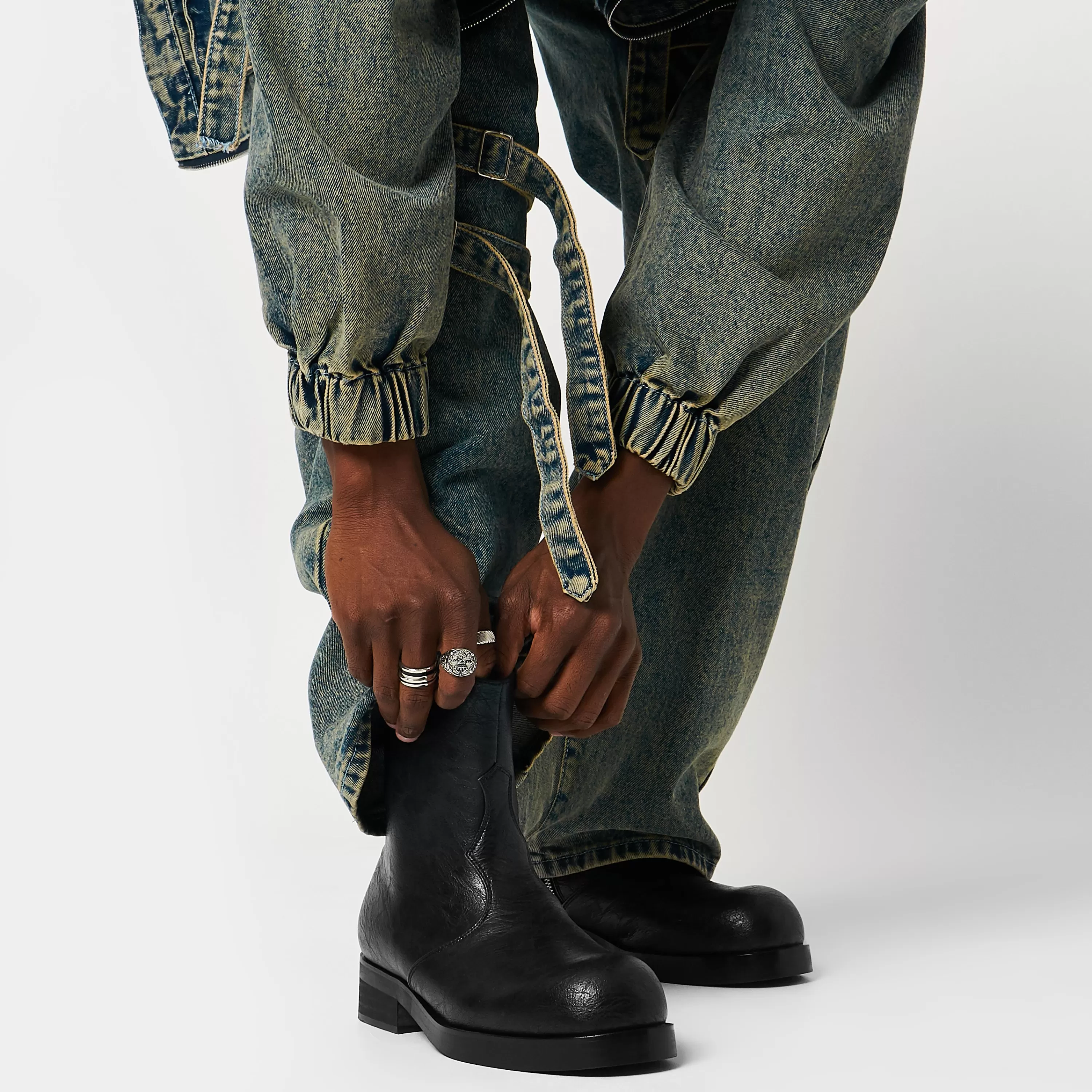 Ankle Boots | Black Boots>KOI footwear Fateless Men's Stacked Biker Boots - Vintage Black