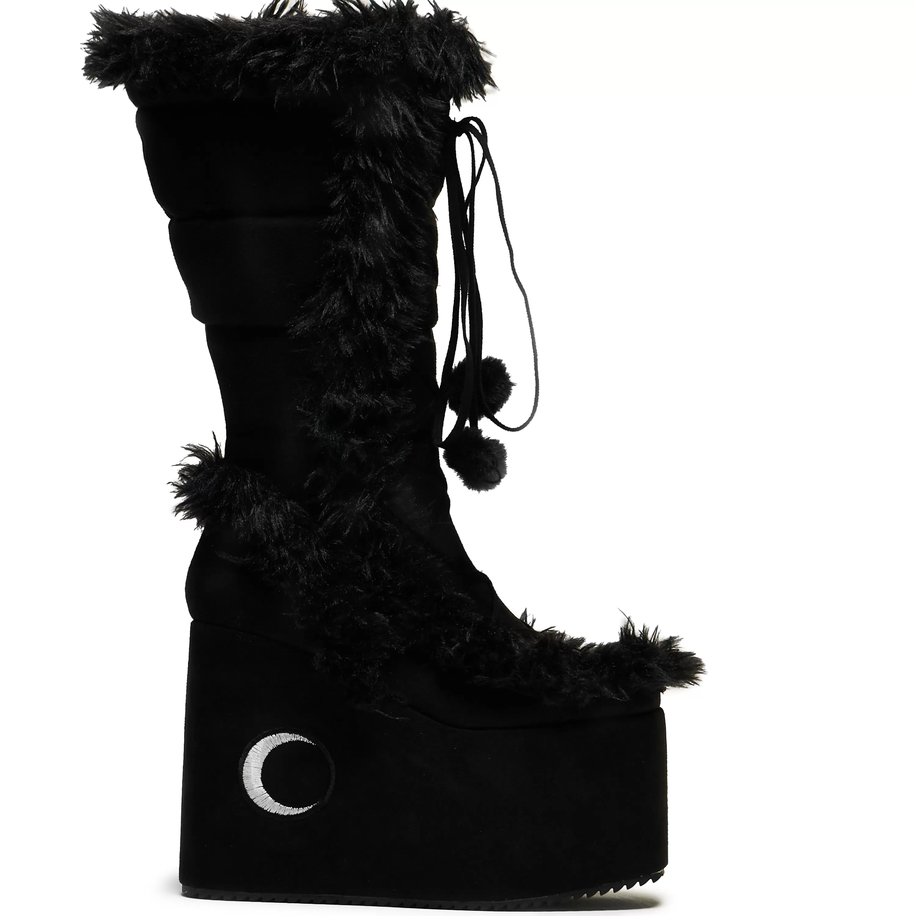 Wolves | Long Boots>KOI footwear La Push Crescent Platform Faux Fur Long Boots - Black