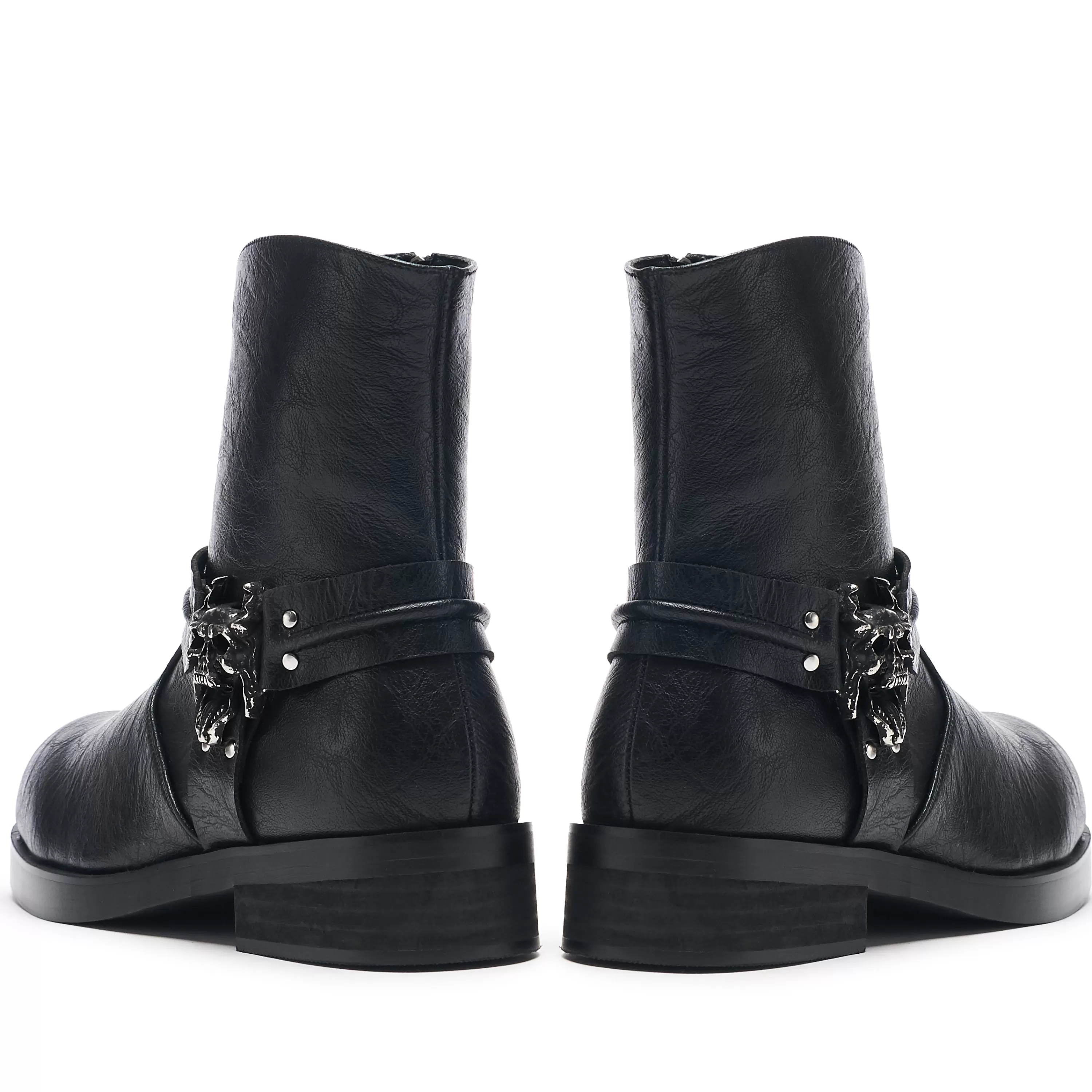 Ankle Boots | Biker Boots>KOI footwear Legion Men's Stacked Hardware Biker Boots - Vintage Black