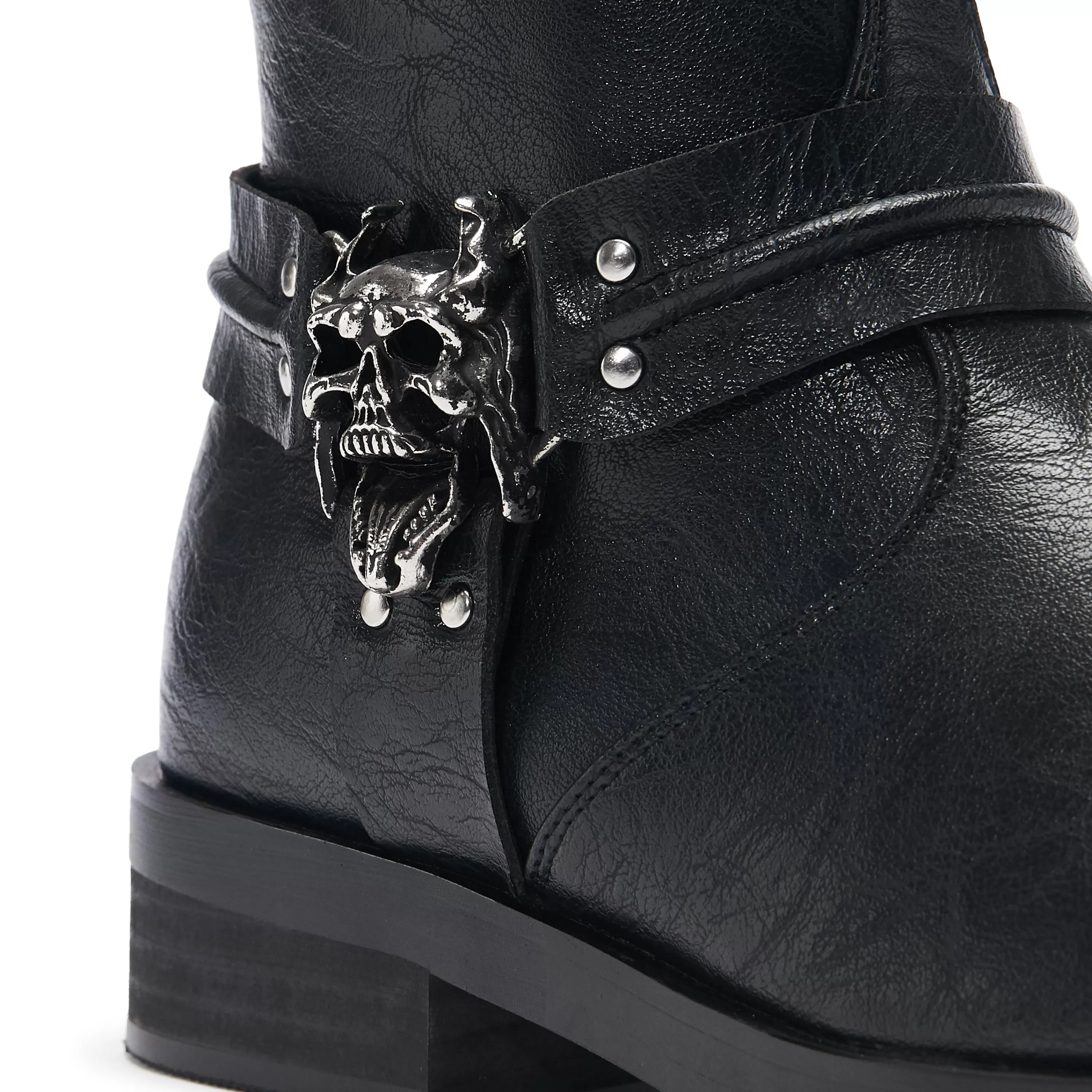 Ankle Boots | Biker Boots>KOI footwear Legion Men's Stacked Hardware Biker Boots - Vintage Black
