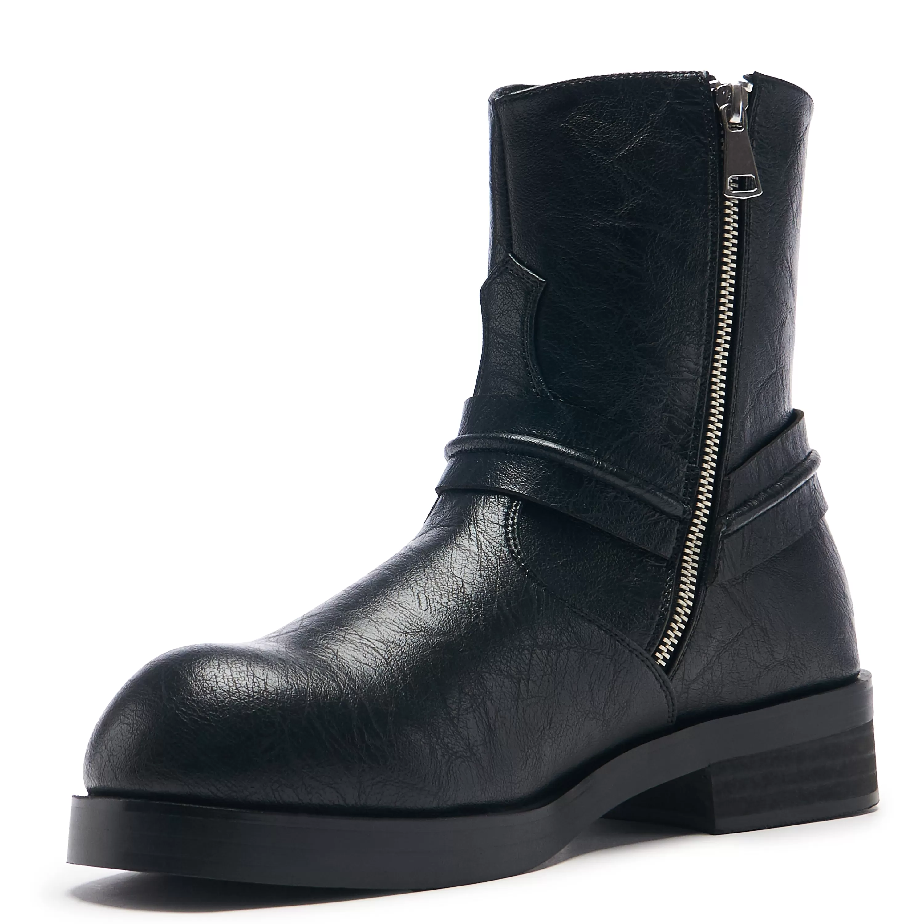 Ankle Boots | Biker Boots>KOI footwear Legion Men's Stacked Hardware Biker Boots - Vintage Black