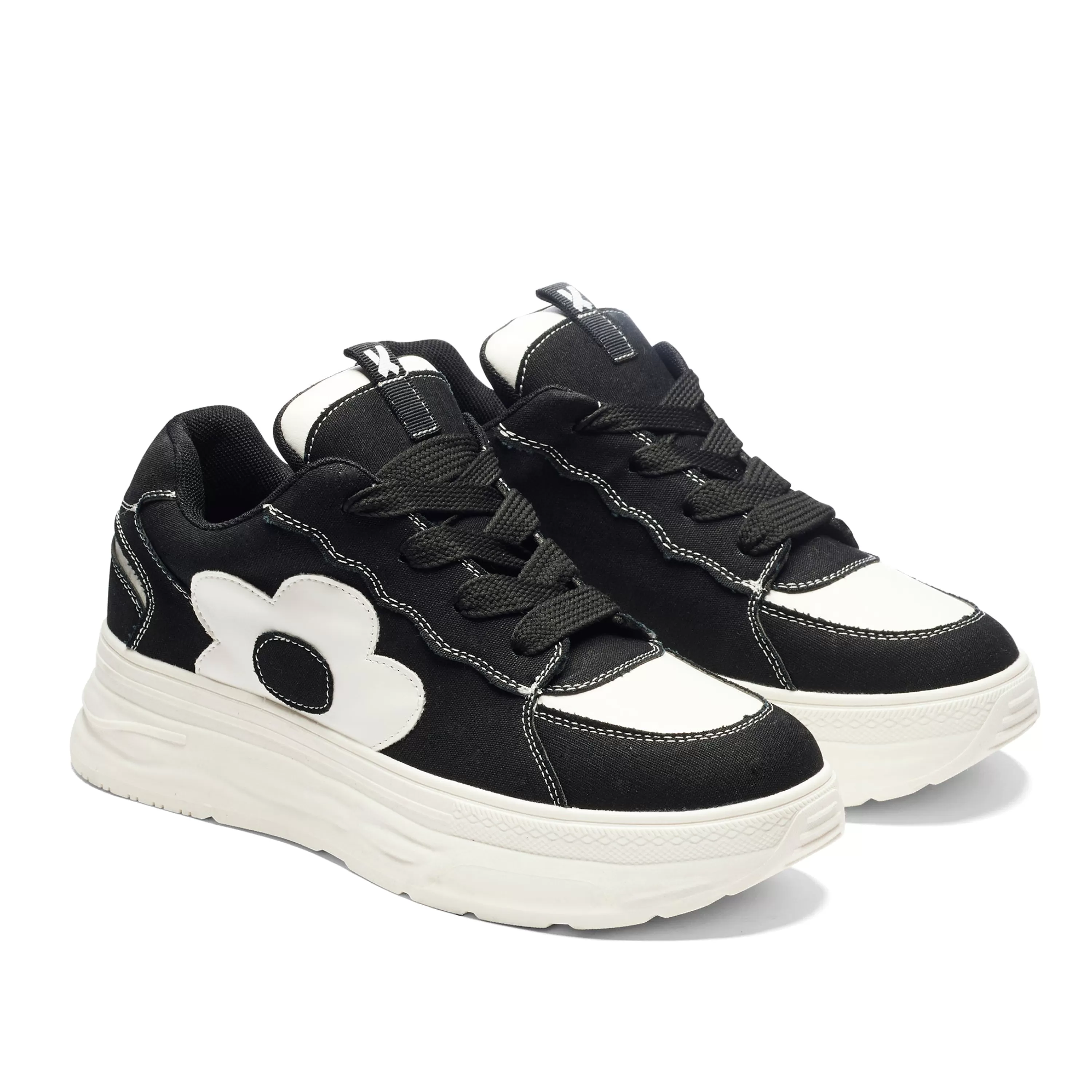 Chunky Trainers | Black Chunky Trainers>KOI footwear Petal Husk Chunky Trainers - Monochrome Black