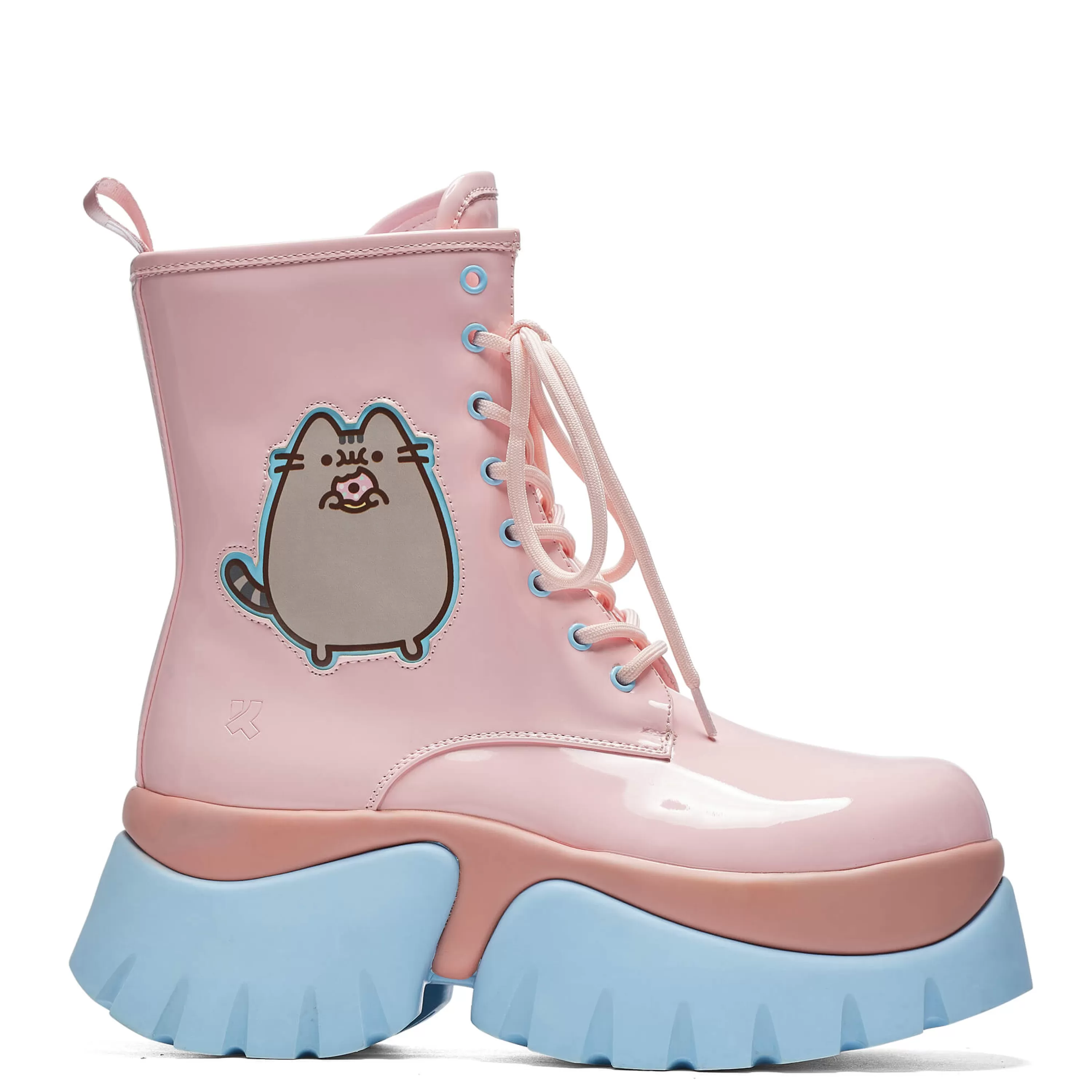 Platform Boots | Kawaii Shoes>KOI footwear Pusheen Doughnuts Pastel Patent Boots Pink