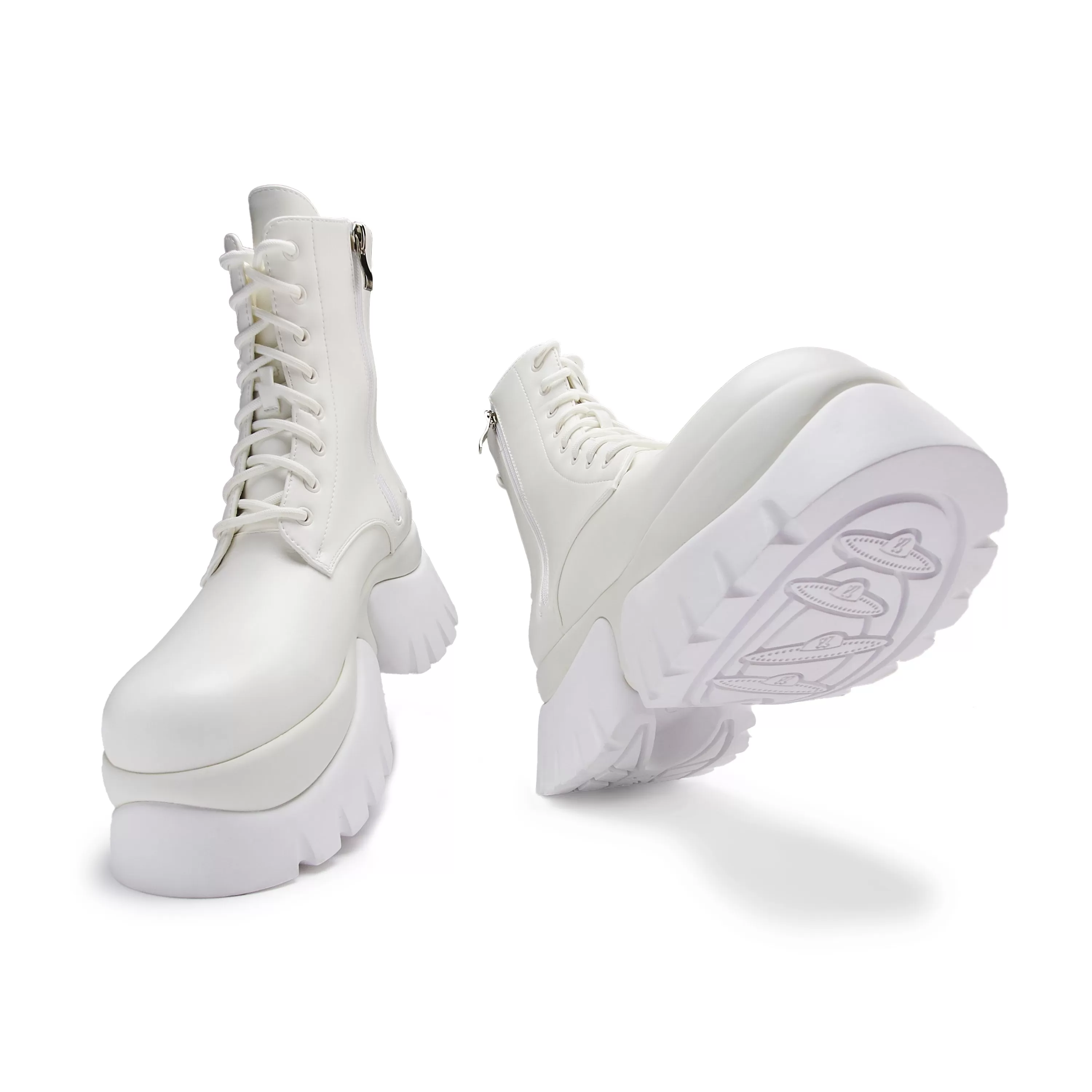 Ankle Boots | Platform Boots>KOI footwear Rancor Lace Up Monster Platform Boots - White