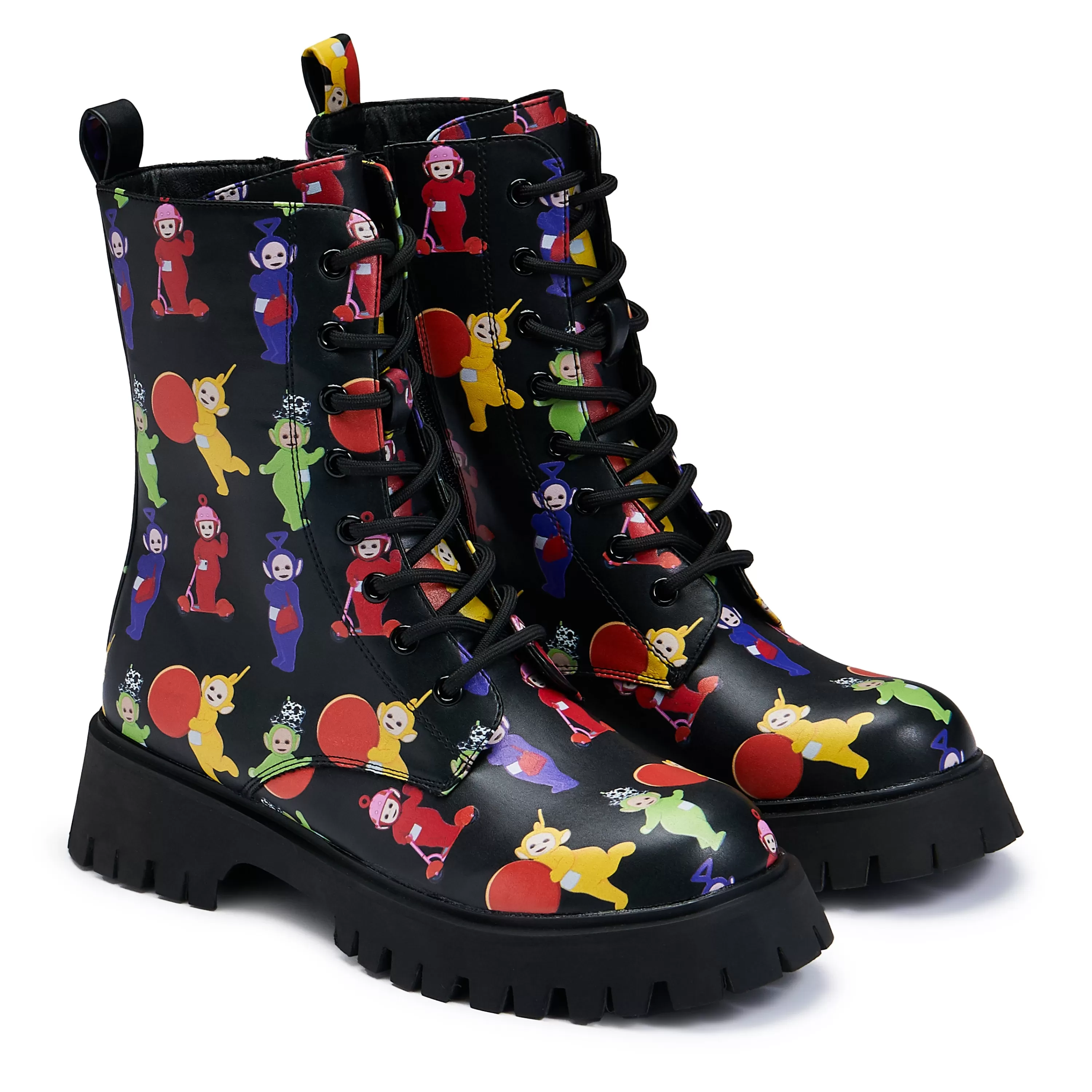 Platform Boots>KOI footwear Teletubbies Superdrome Military Boots Black