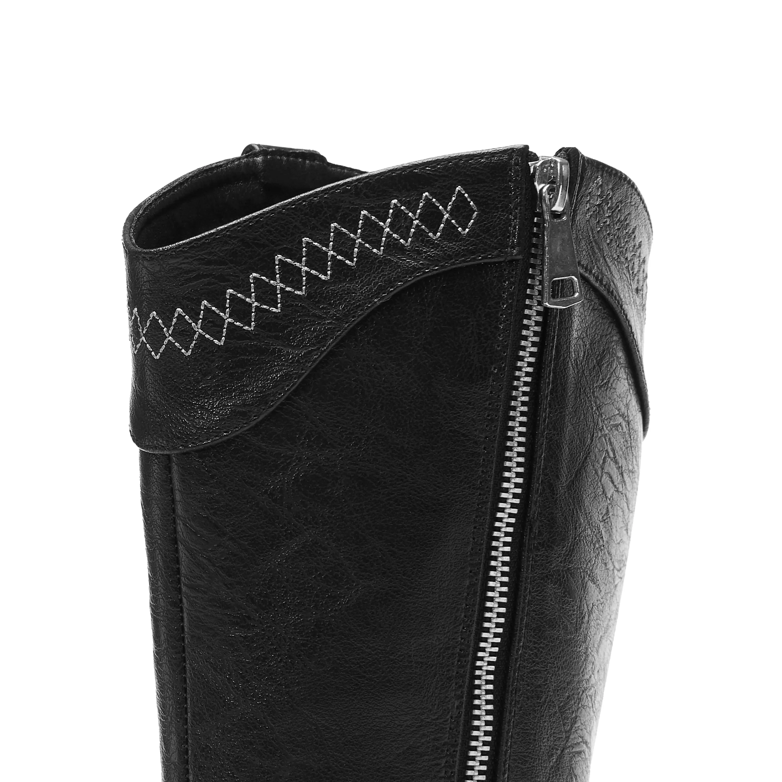 Black Boots | Long Boots>KOI footwear The Last Courtship Men's Ornate Stacked Cowboy Boots - Lizard Black