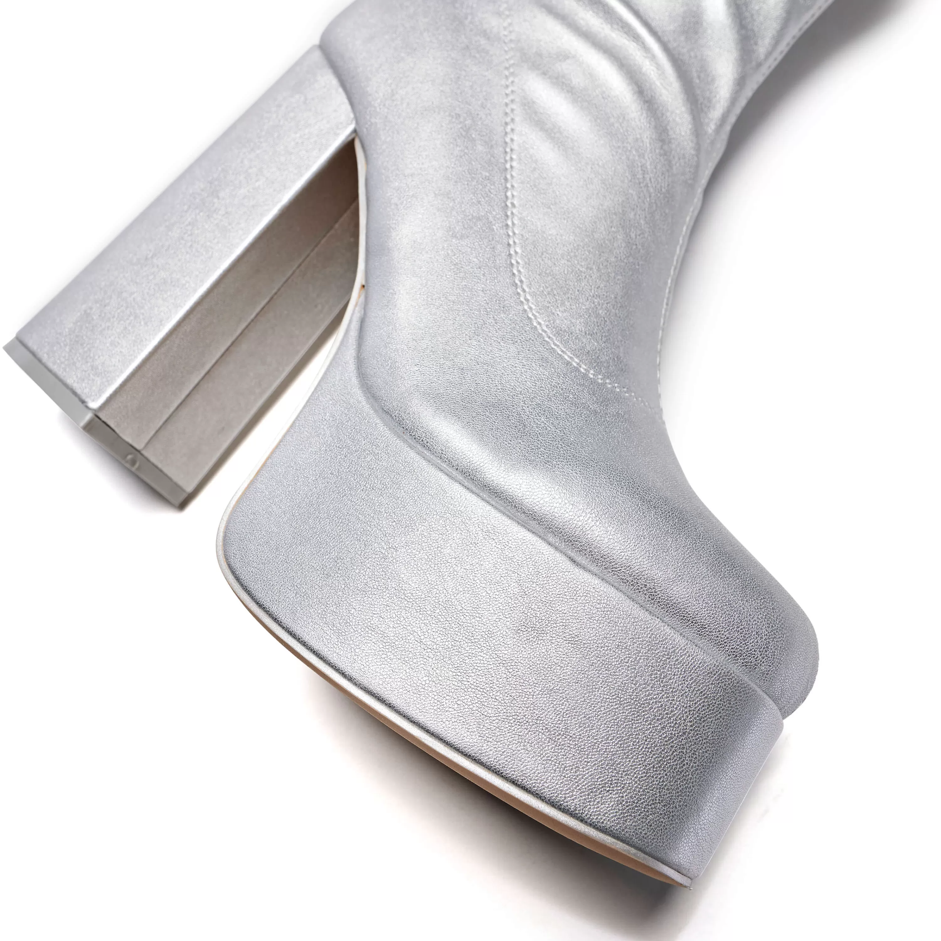 Heeled Boots | Heeled Boots>KOI footwear The Redemption Plus Size Thigh High Boots - Silver