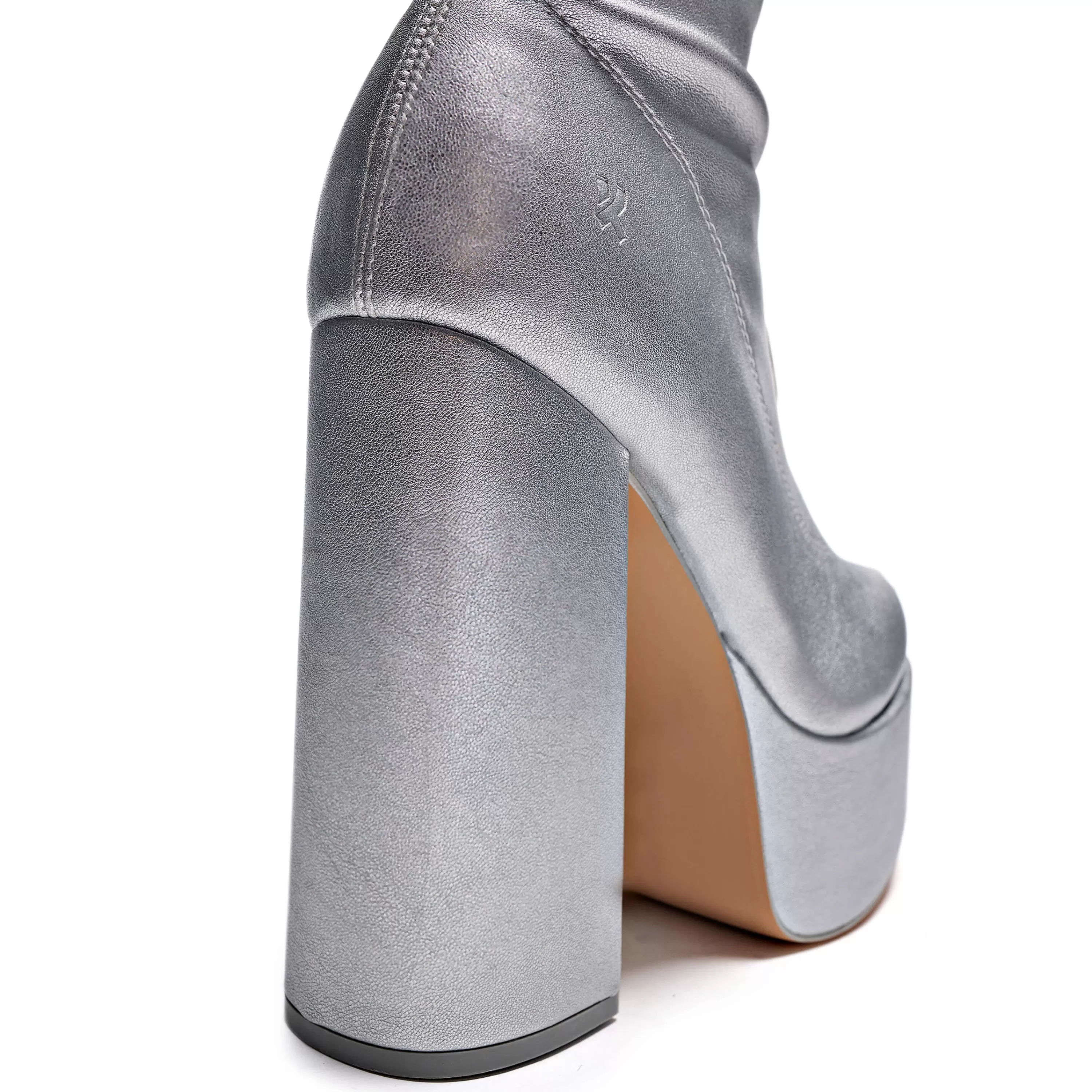 Heeled Boots | Heeled Boots>KOI footwear The Redemption Plus Size Thigh High Boots - Silver