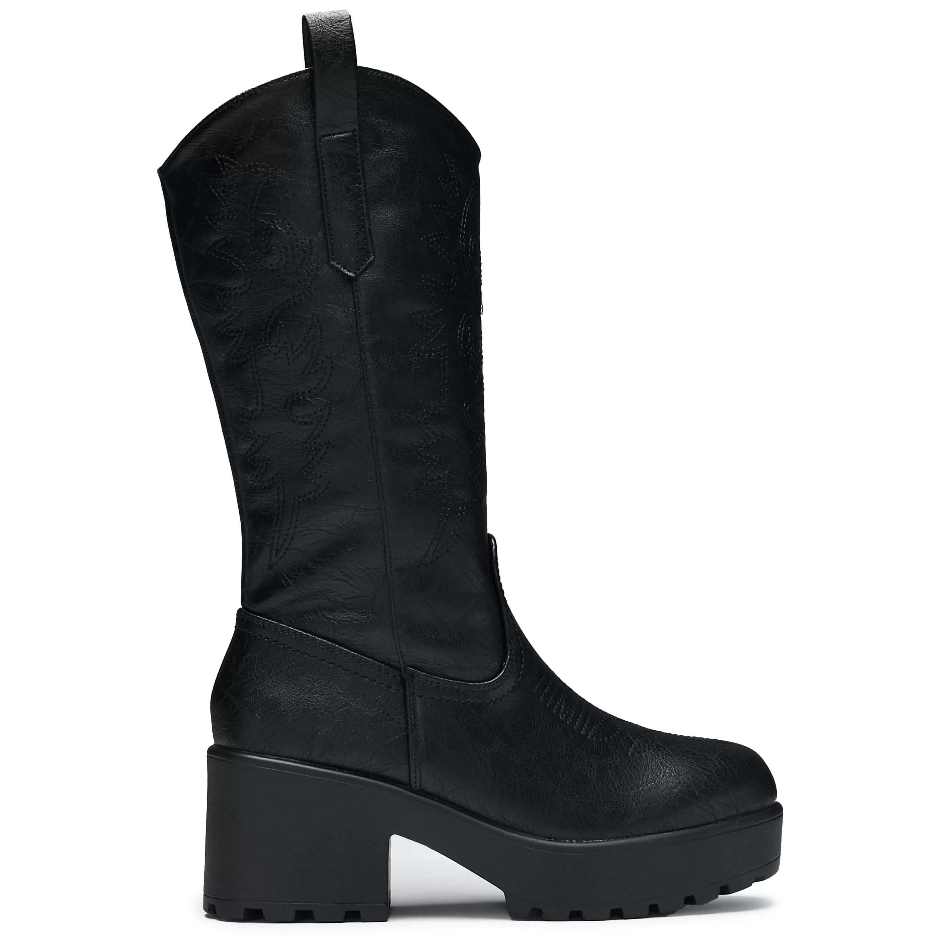 Platform Boots | Chunky Boots>KOI footwear Wintu Long Chunky Western Boots - Vintage Black