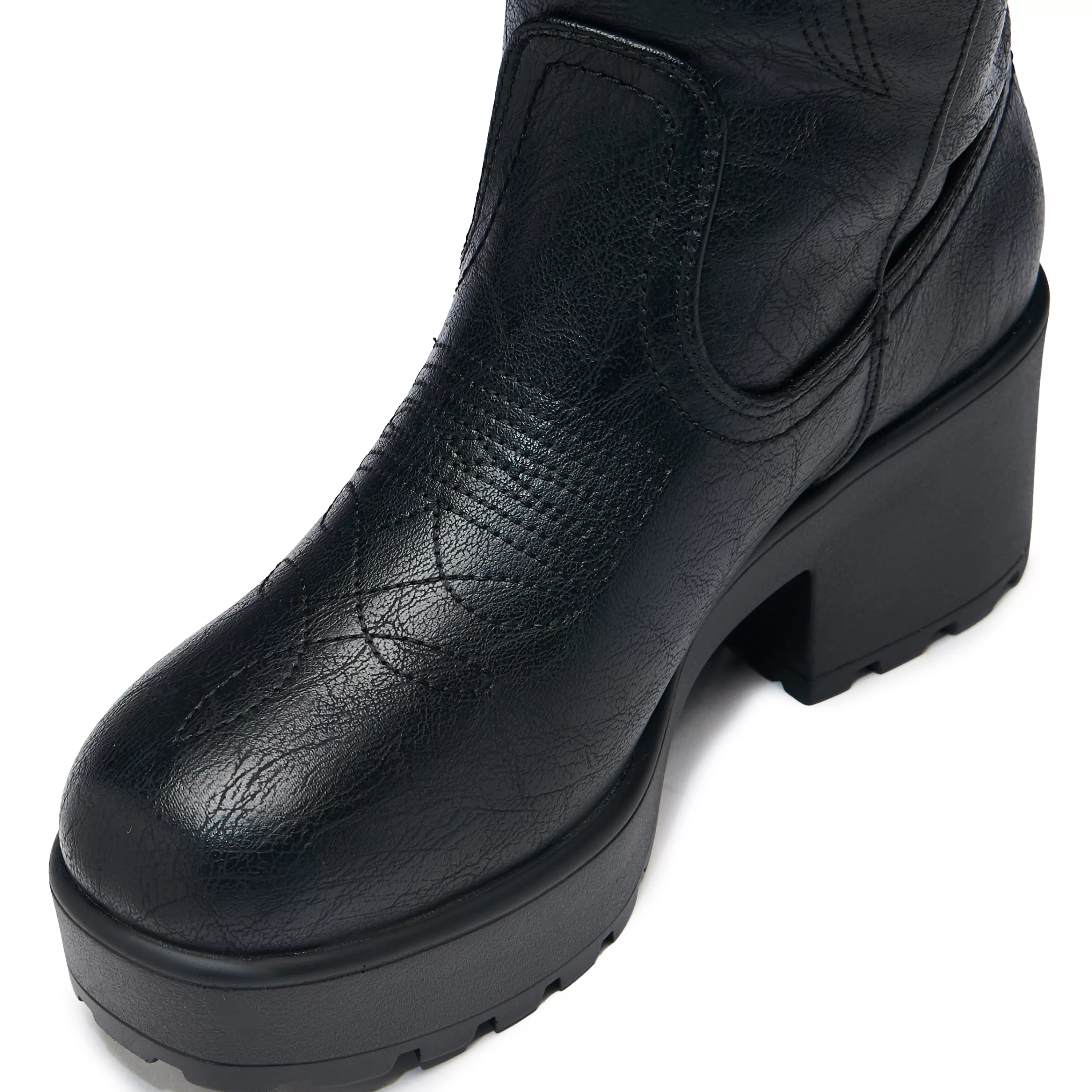 Platform Boots | Chunky Boots>KOI footwear Wintu Long Chunky Western Boots - Vintage Black