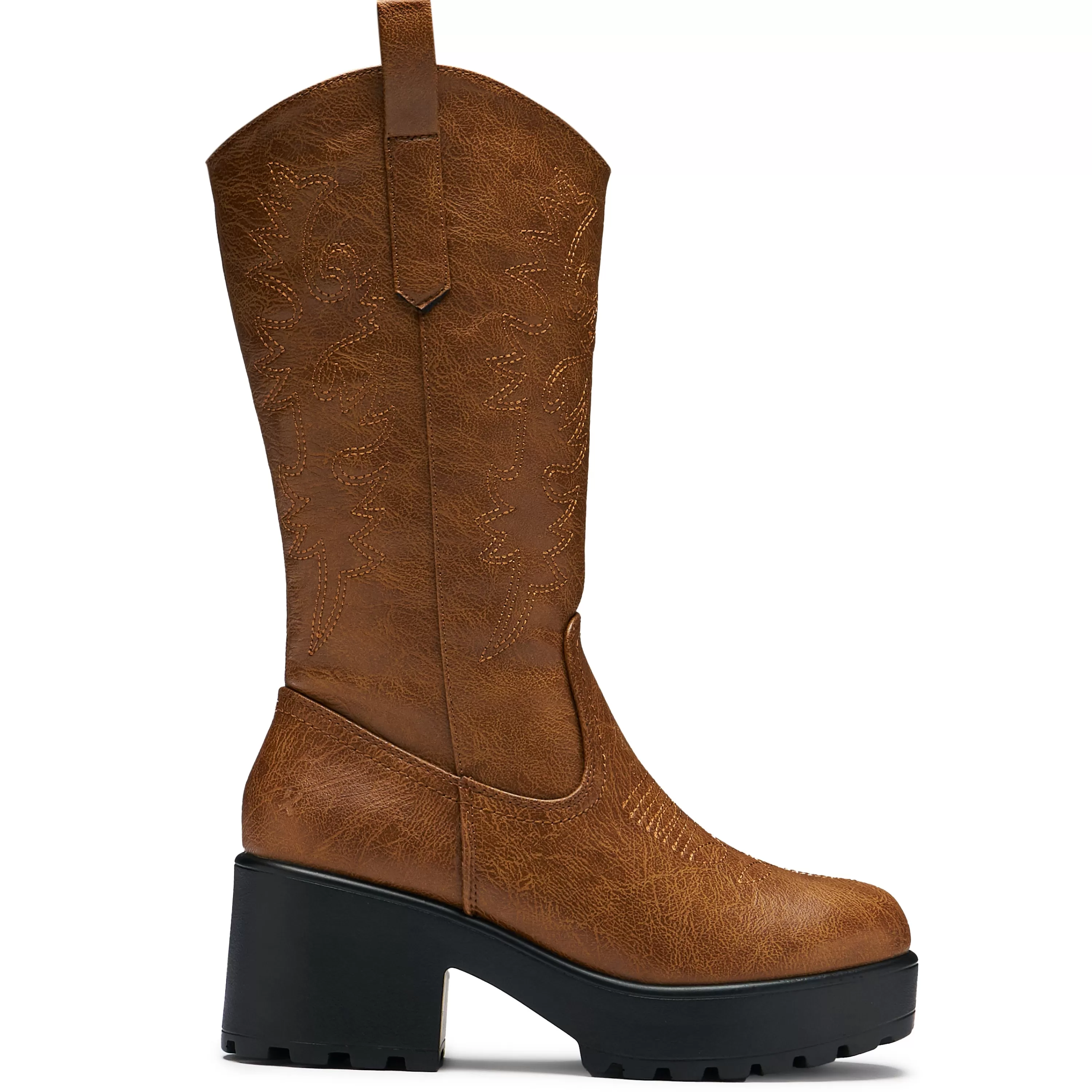 Platform Boots | Chunky Boots>KOI footwear Wintu Long Chunky Western Boots - Vintage Brown